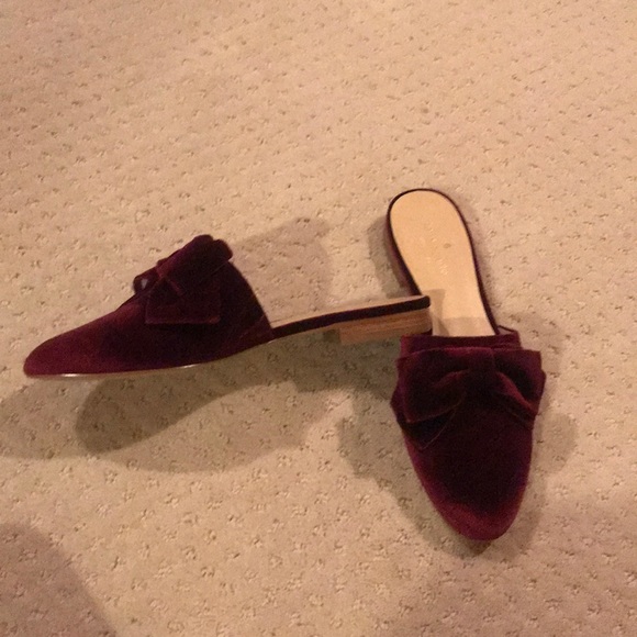 Kate Spade Madre velvety red burgundy shoes sandal - Picture 4 of 6